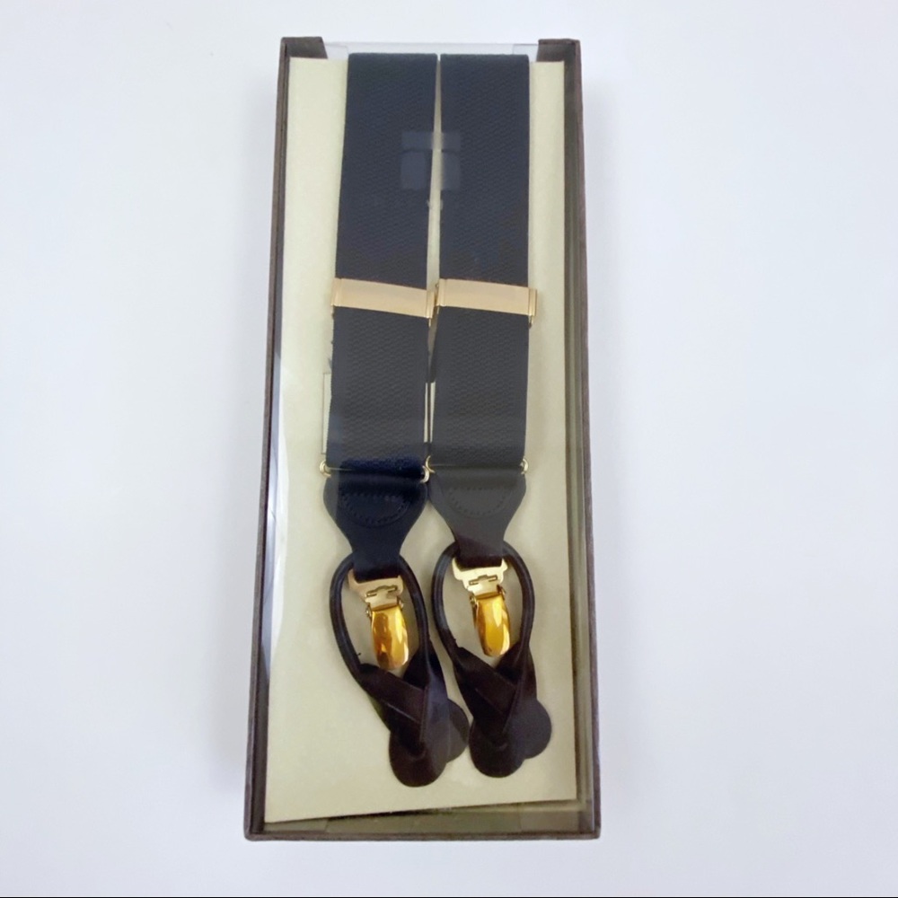 Trafalgar Suspenders Navy Blue Gold NEW